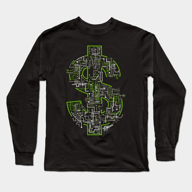 Technology Untamed: Technological Money Maker Long Sleeve T-Shirt by RuftupDesigns